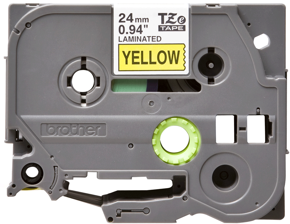 Original Brother TZe651 tape – sort på gul, 24 mm bred 2